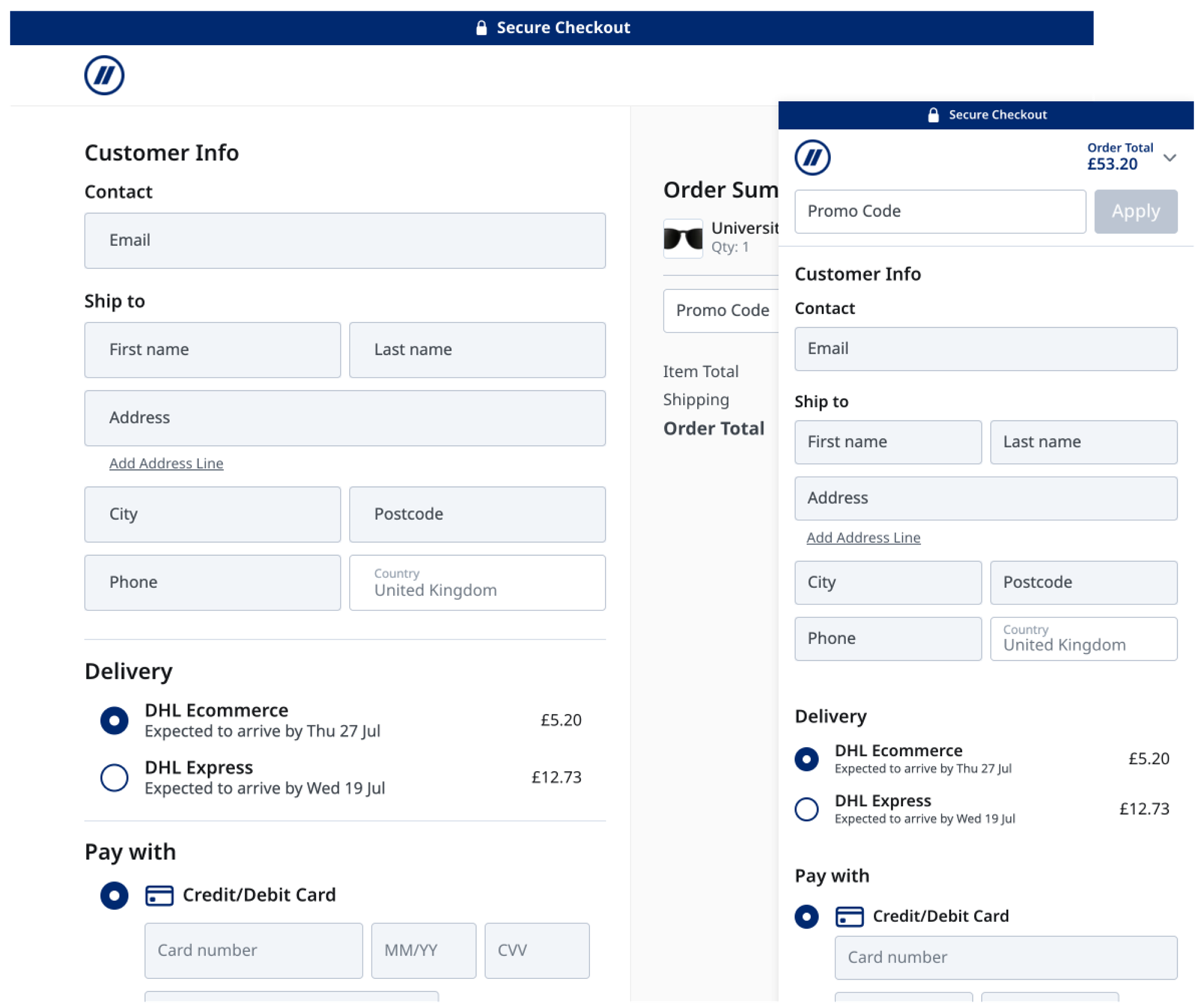 International Checkout preview