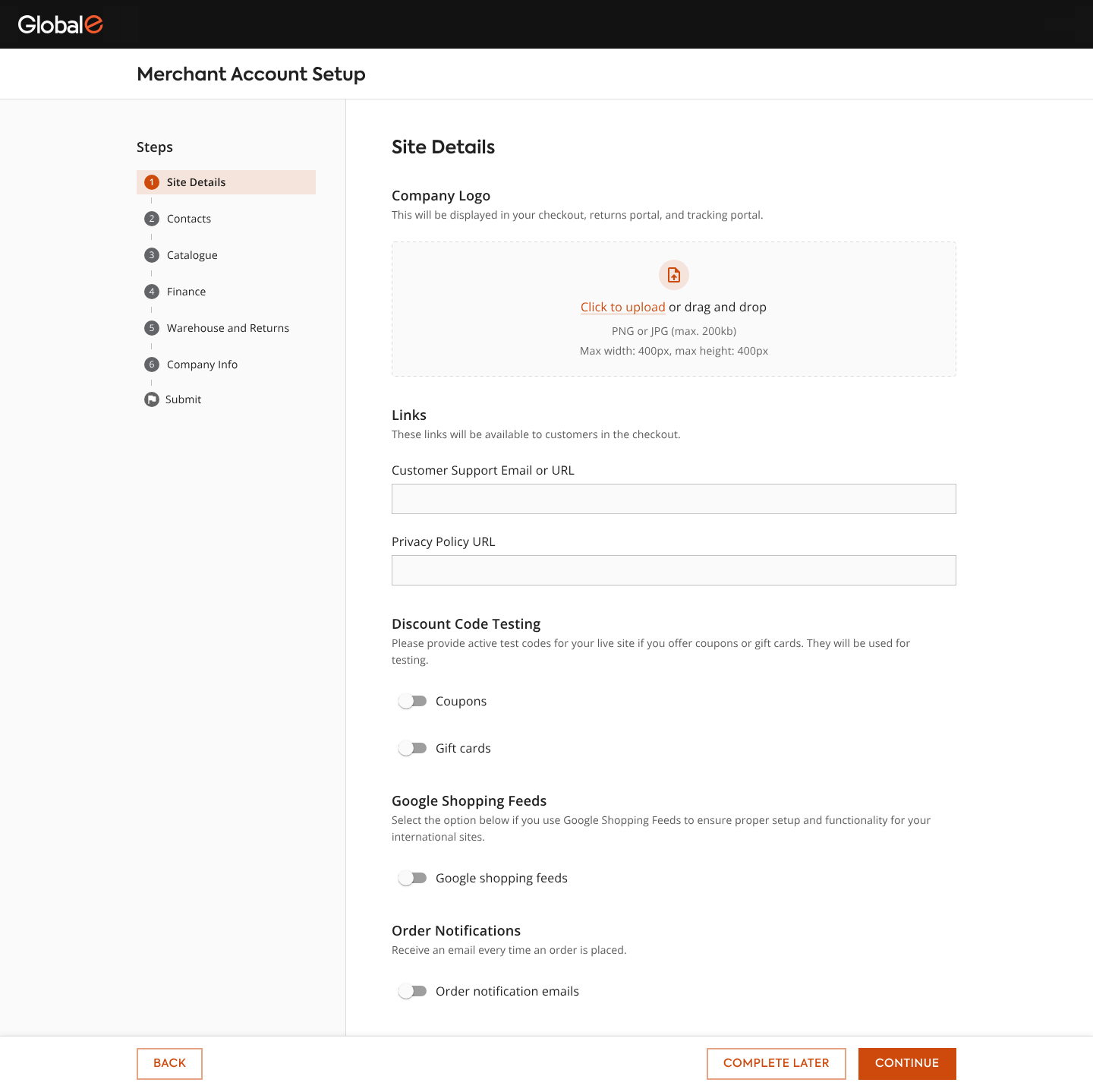Merchant Onboarding preview